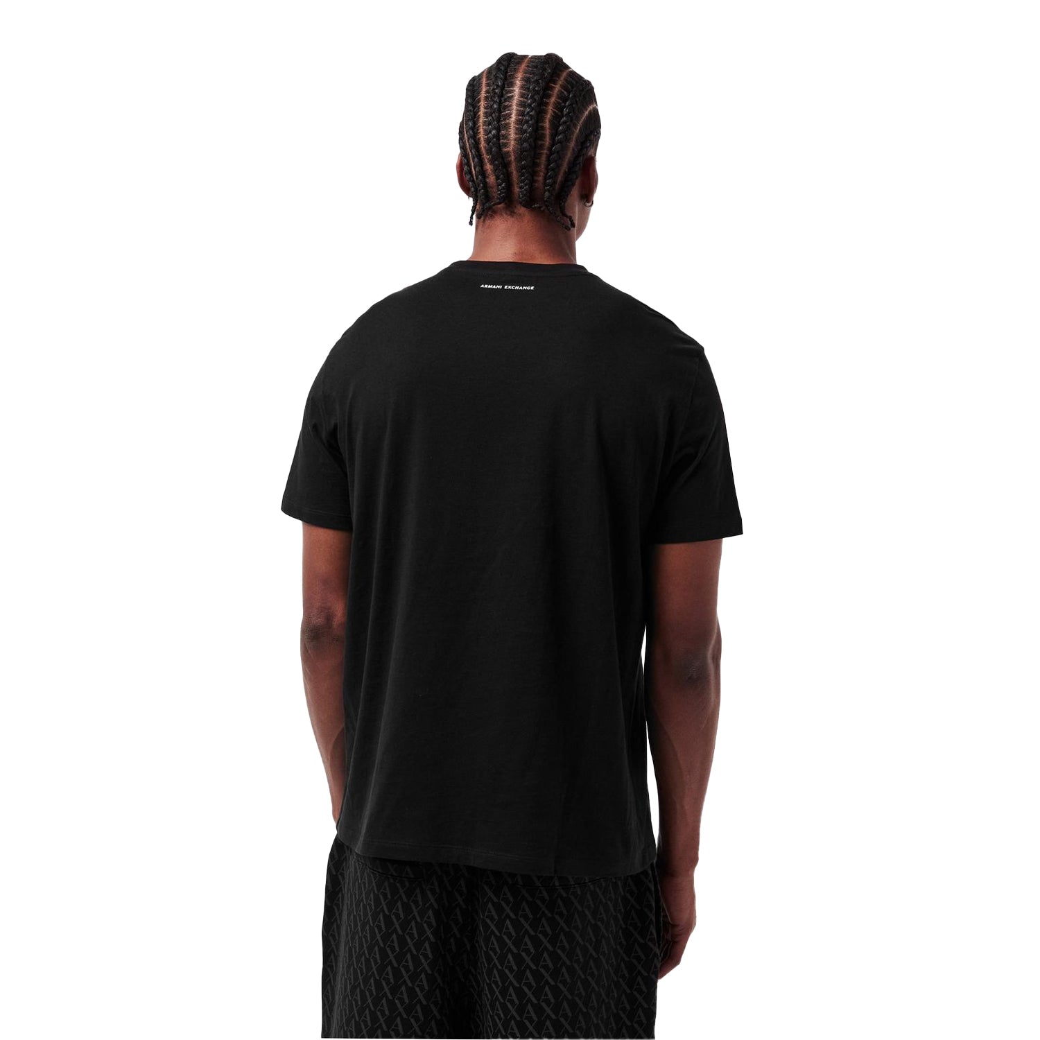 Black - Lifestyle - Armani Exchange Mens Geometric Cotton Regular T-Shirt