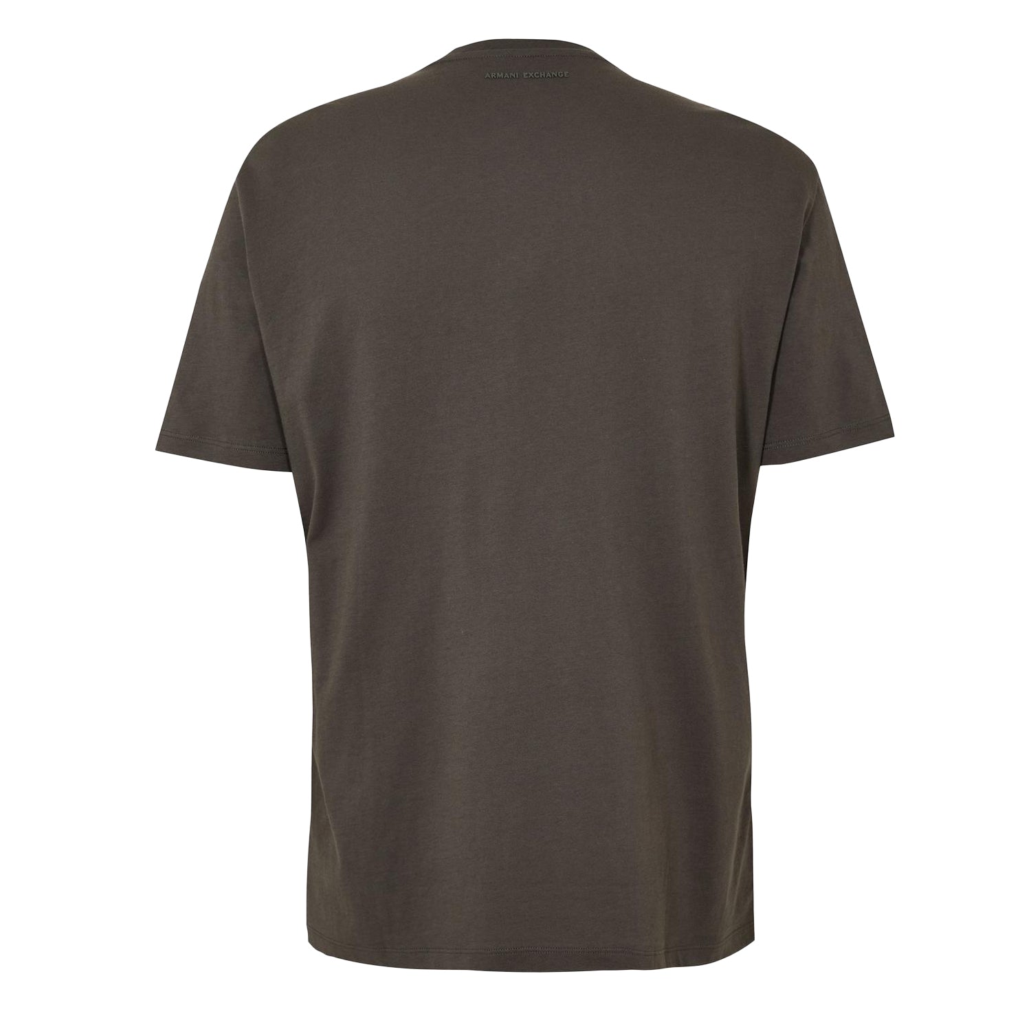 Khaki Tone - Back - Armani Exchange Mens Geometric Cotton Regular T-Shirt