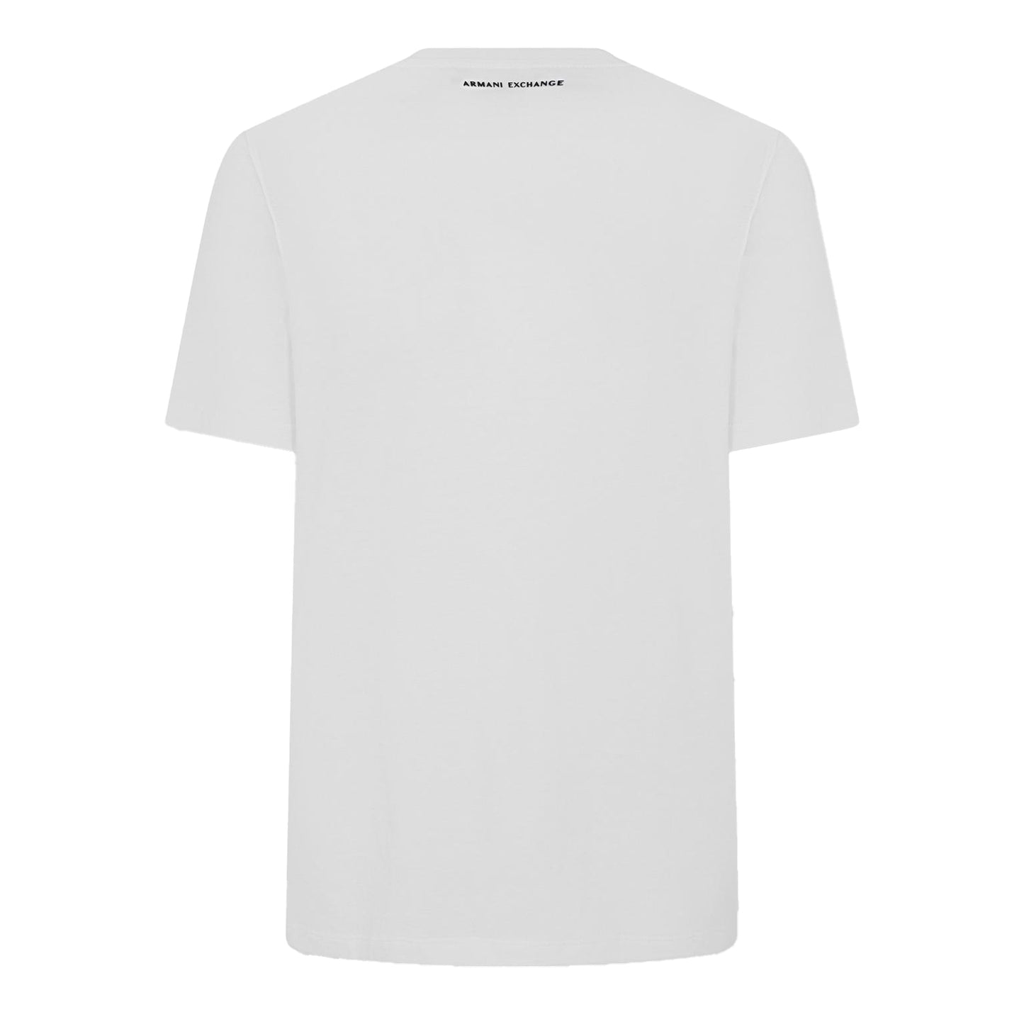 White - Back - Armani Exchange Mens Geometric Cotton Regular T-Shirt