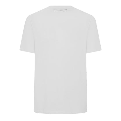 White - Back - Armani Exchange Mens Geometric Cotton Regular T-Shirt