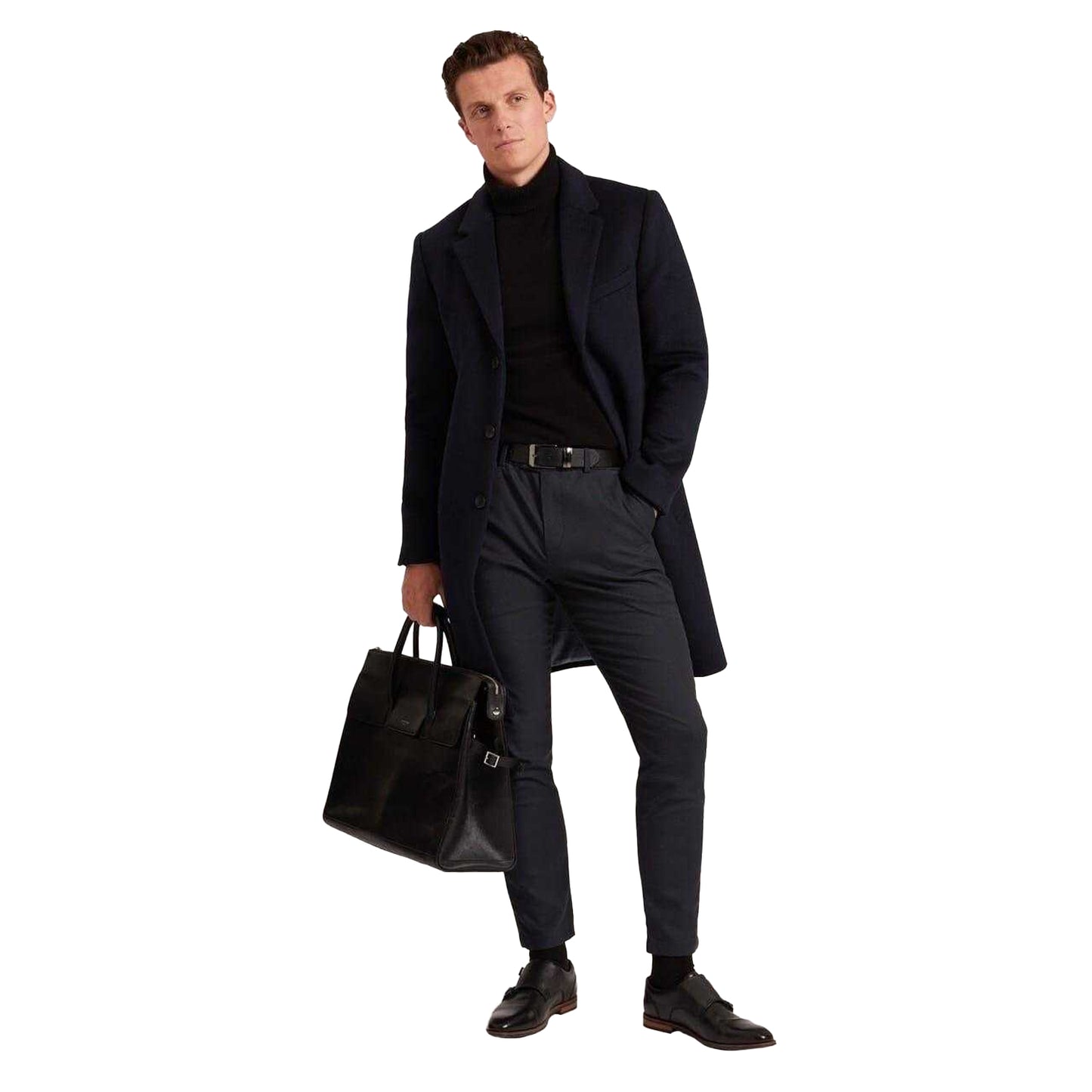 Navy - Pack Shot - Ted Baker Mens Houndstooth Trousers
