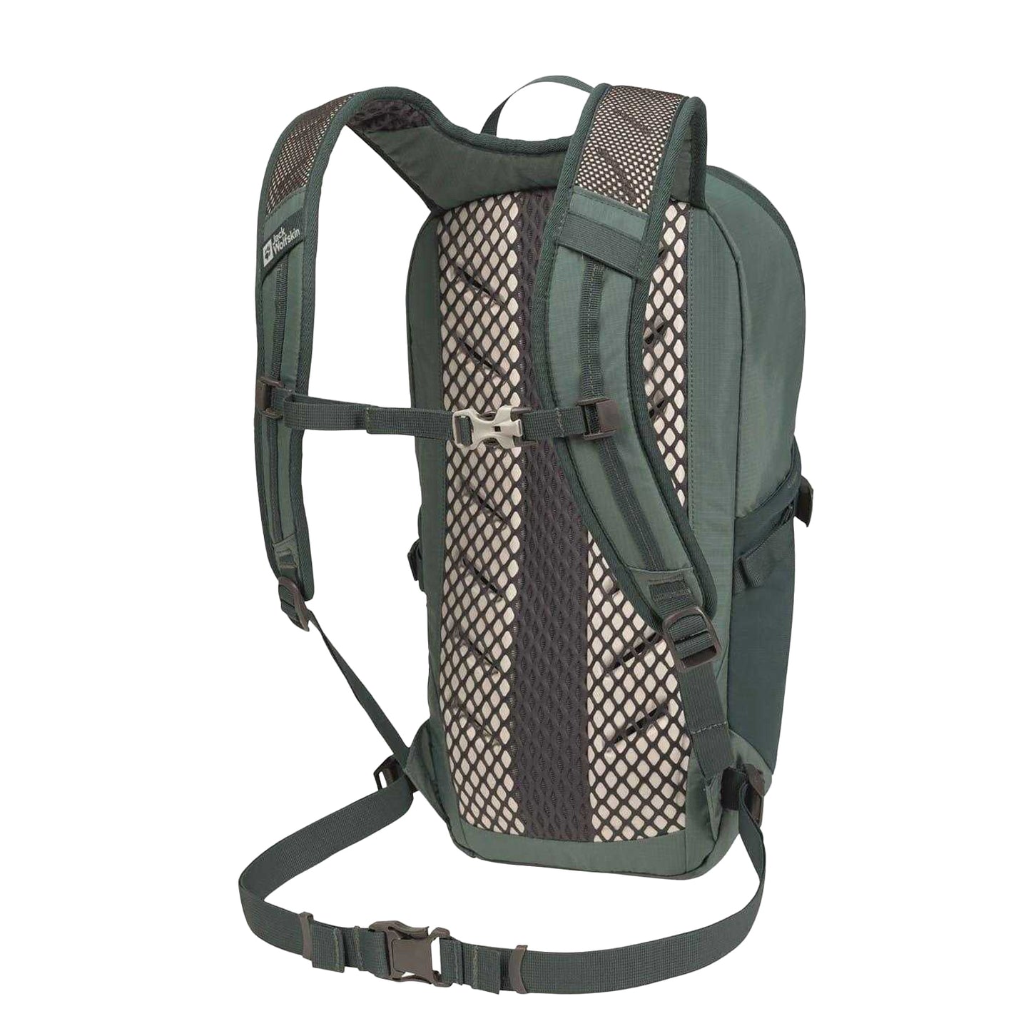 Jade Green - Back - Jack Wolfskin Cyrox Logo 15L Hiking Backpack