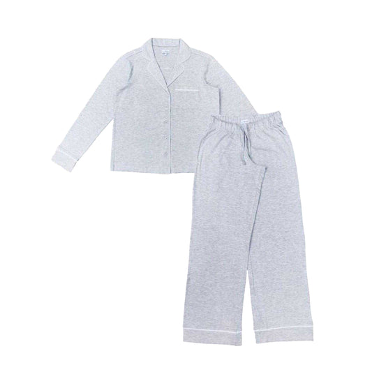 Grey - Front - Linea Unisex Adult Cotton Pyjama Set (Pack of 1)