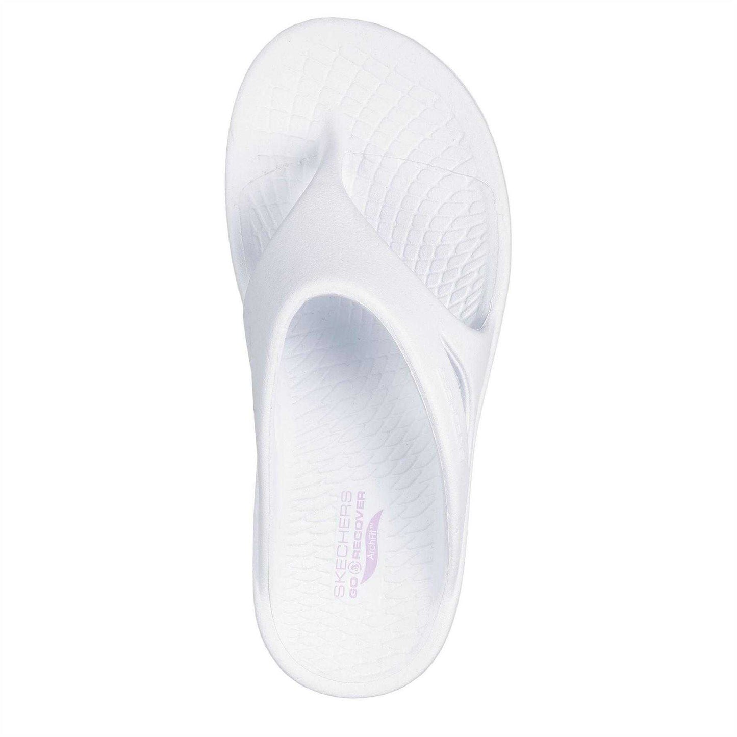 White-Lavender - Lifestyle - Skechers Womens-Ladies Go Walk Arch Fit Flat Sports Sandals