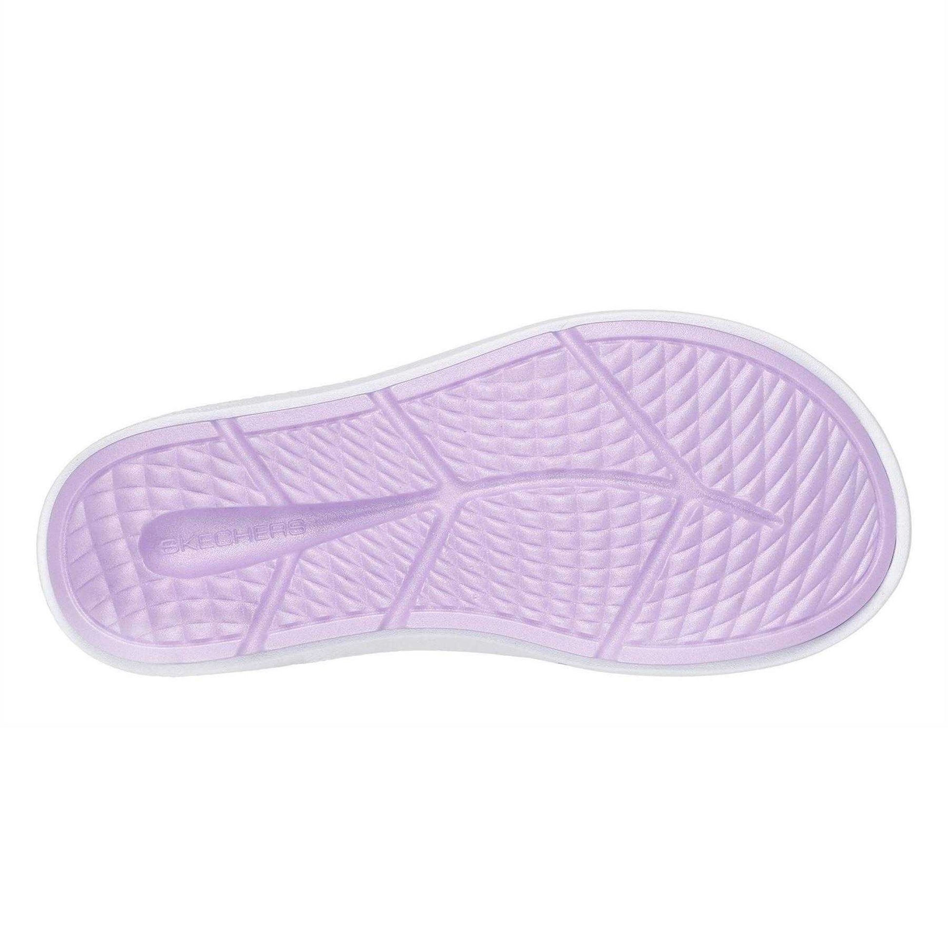 White-Lavender - Pack Shot - Skechers Womens-Ladies Go Walk Arch Fit Flat Sports Sandals