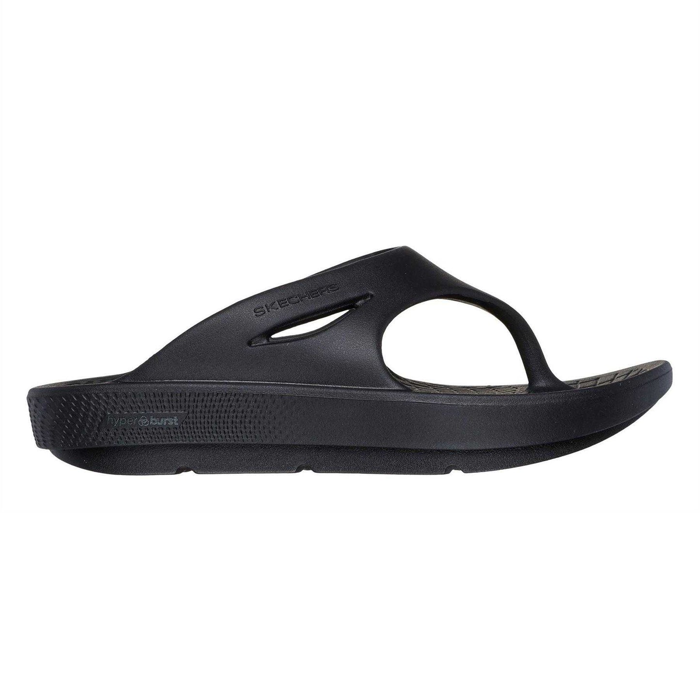 Black - Side - Skechers Womens-Ladies Go Walk Arch Fit Flat Sports Sandals