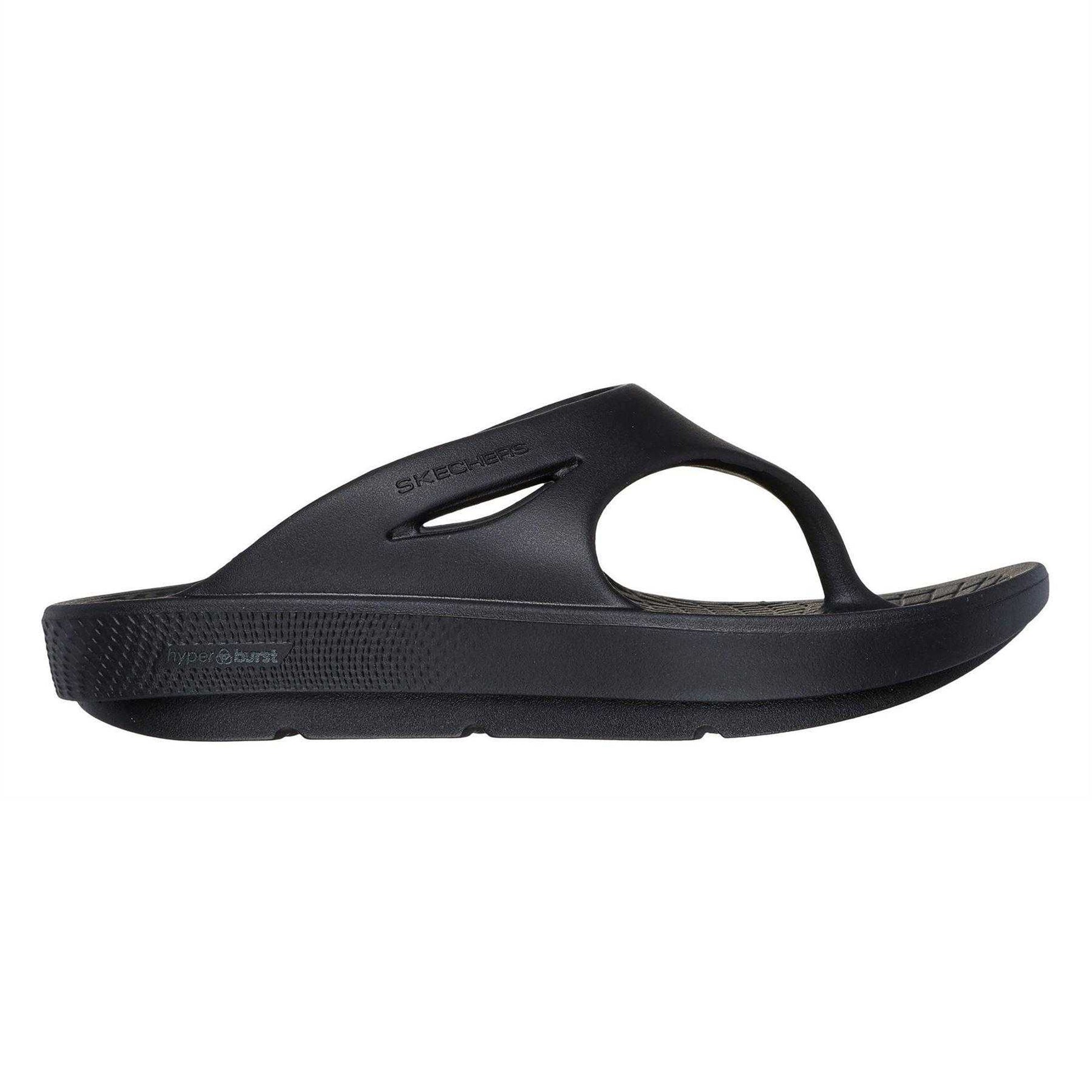 Black - Side - Skechers Womens-Ladies Go Walk Arch Fit Flat Sports Sandals