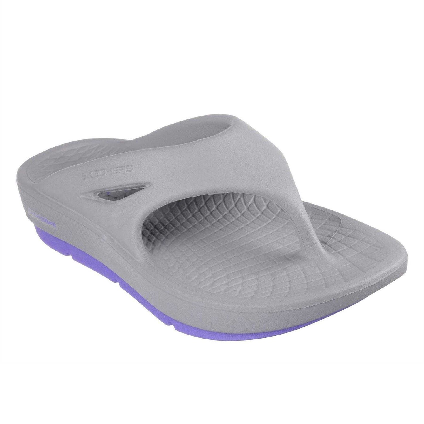 Grey-Lavender - Front - Skechers Womens-Ladies Go Walk Arch Fit Flat Sports Sandals