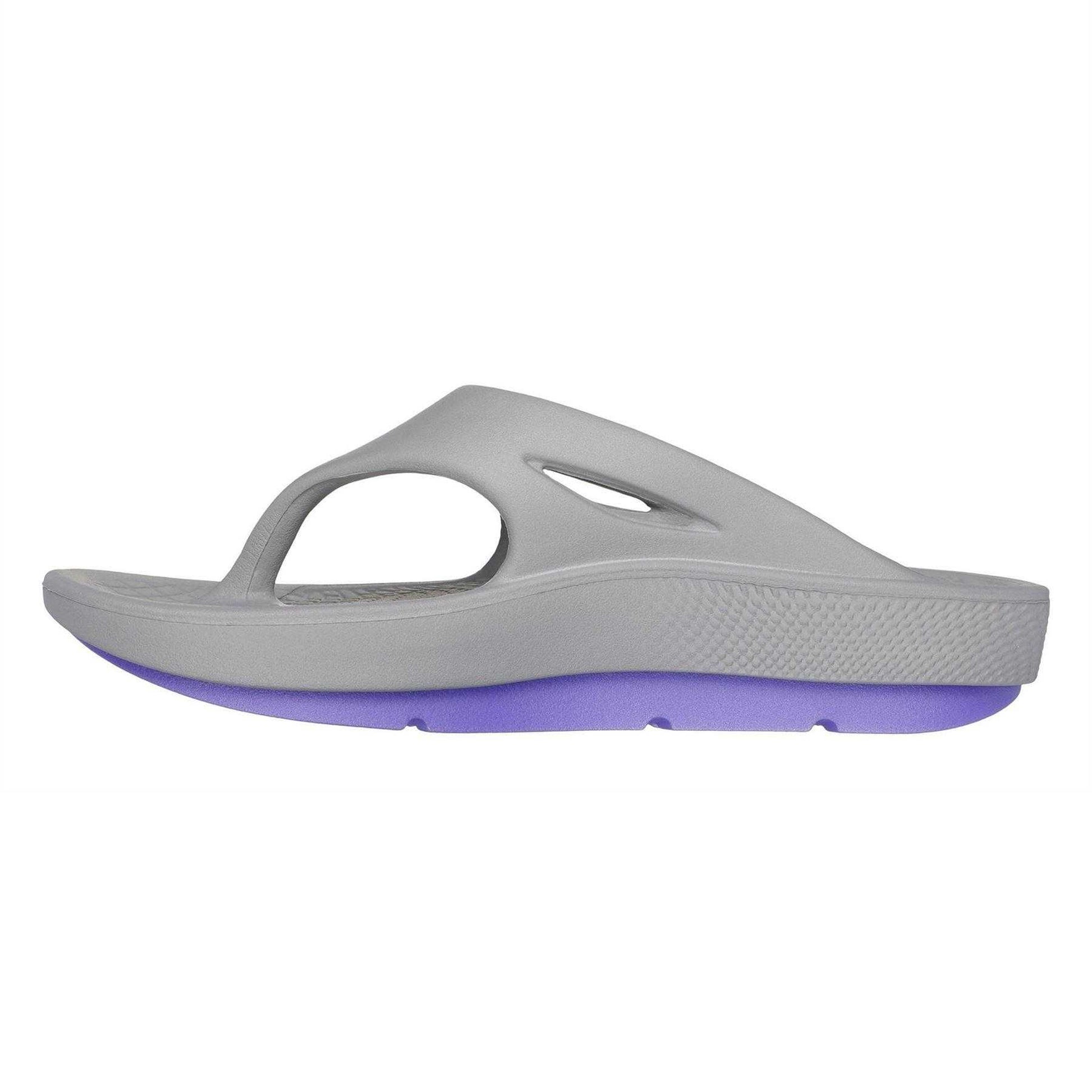 Grey-Lavender - Back - Skechers Womens-Ladies Go Walk Arch Fit Flat Sports Sandals