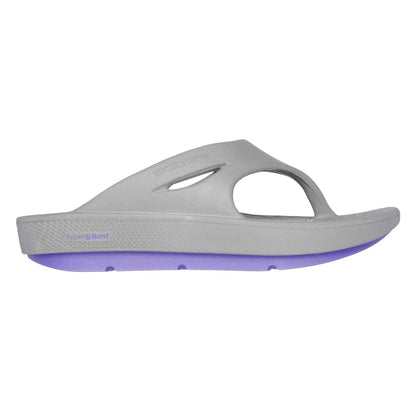 Grey-Lavender - Side - Skechers Womens-Ladies Go Walk Arch Fit Flat Sports Sandals