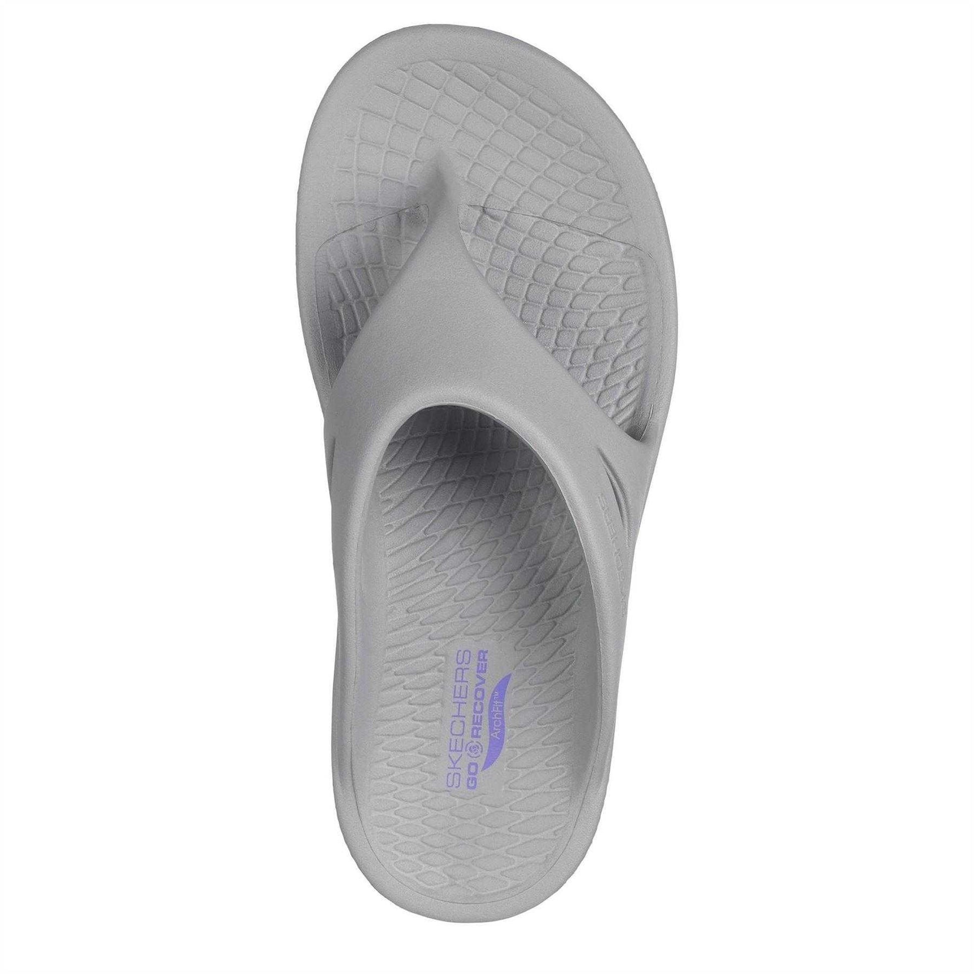 Grey-Lavender - Lifestyle - Skechers Womens-Ladies Go Walk Arch Fit Flat Sports Sandals