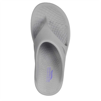 Grey-Lavender - Lifestyle - Skechers Womens-Ladies Go Walk Arch Fit Flat Sports Sandals