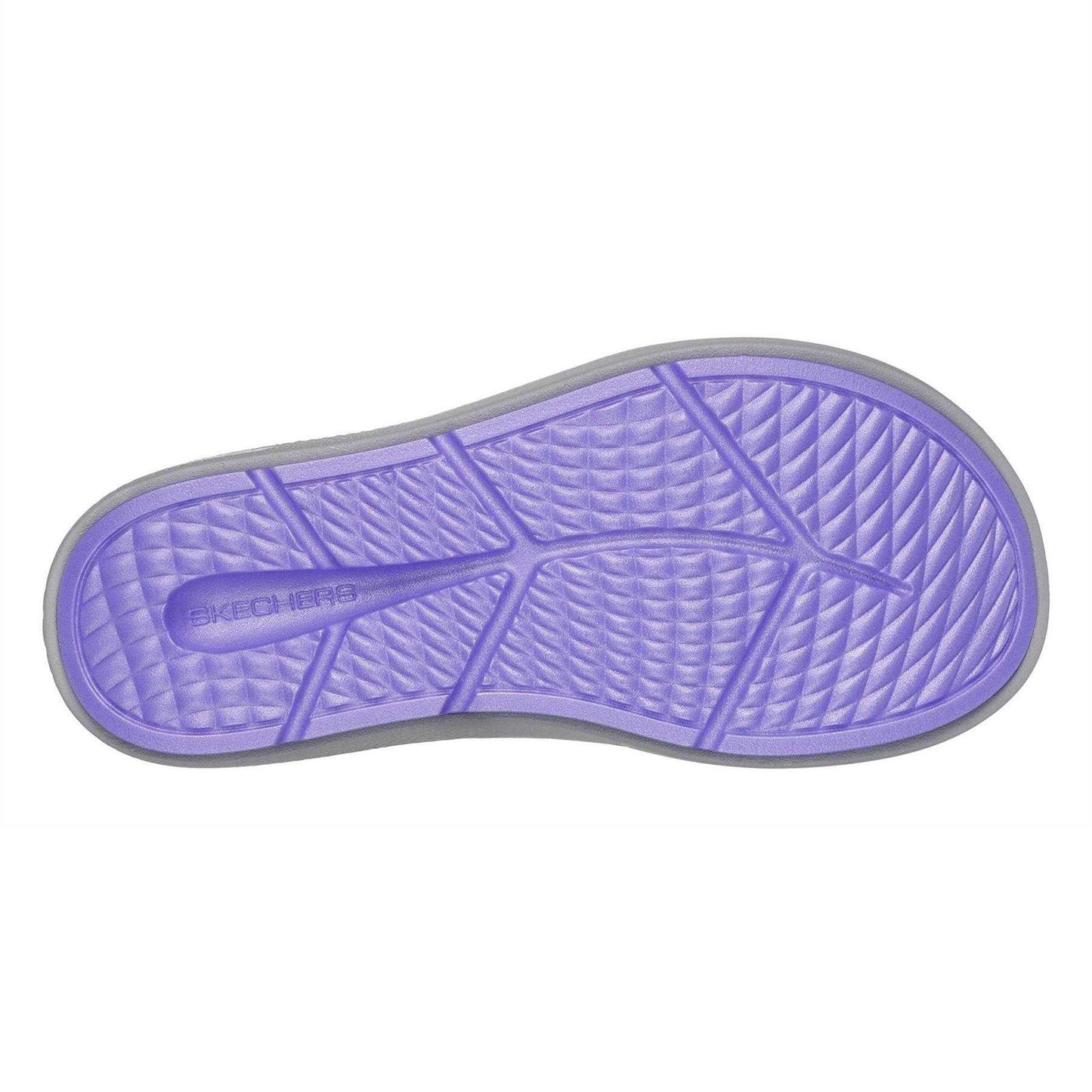 Grey-Lavender - Pack Shot - Skechers Womens-Ladies Go Walk Arch Fit Flat Sports Sandals