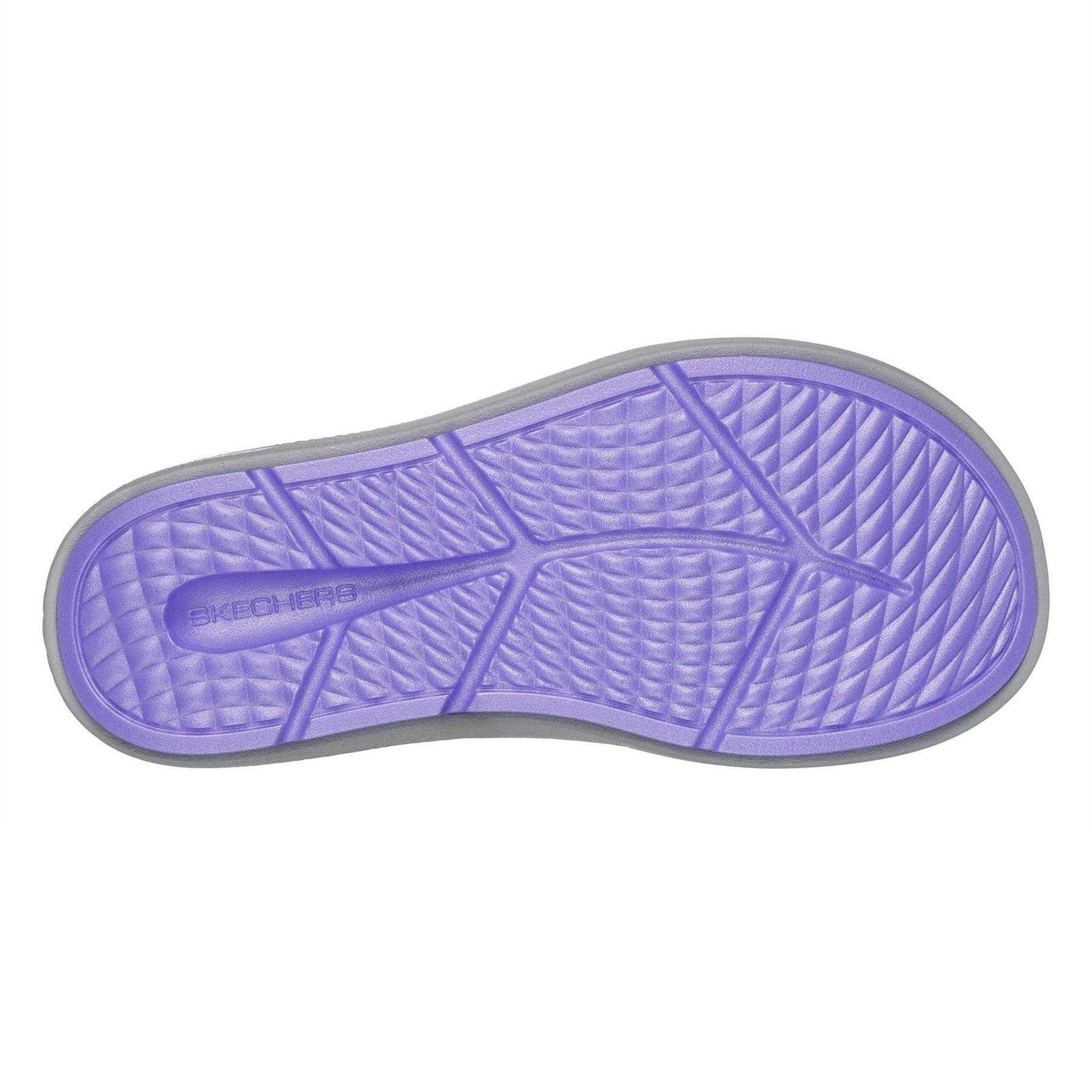 Grey-Lavender - Pack Shot - Skechers Womens-Ladies Go Walk Arch Fit Flat Sports Sandals