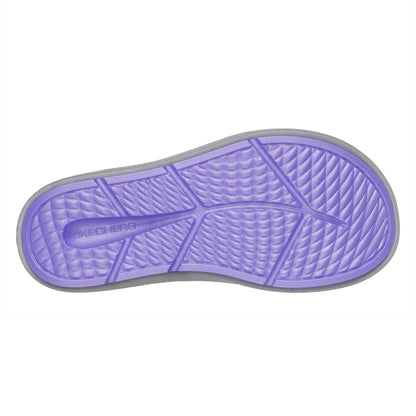 Grey-Lavender - Pack Shot - Skechers Womens-Ladies Go Walk Arch Fit Flat Sports Sandals