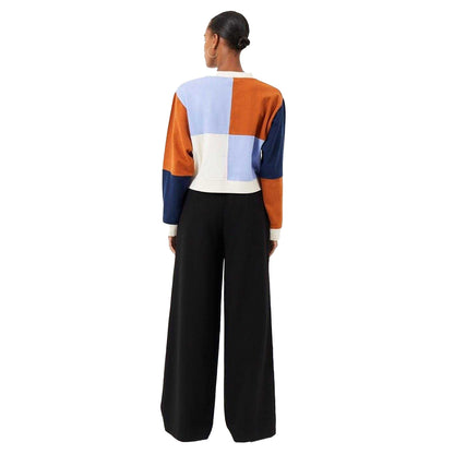 Black - Back - French Connection Womens-Ladies Wide Leg Palazzo Trousers