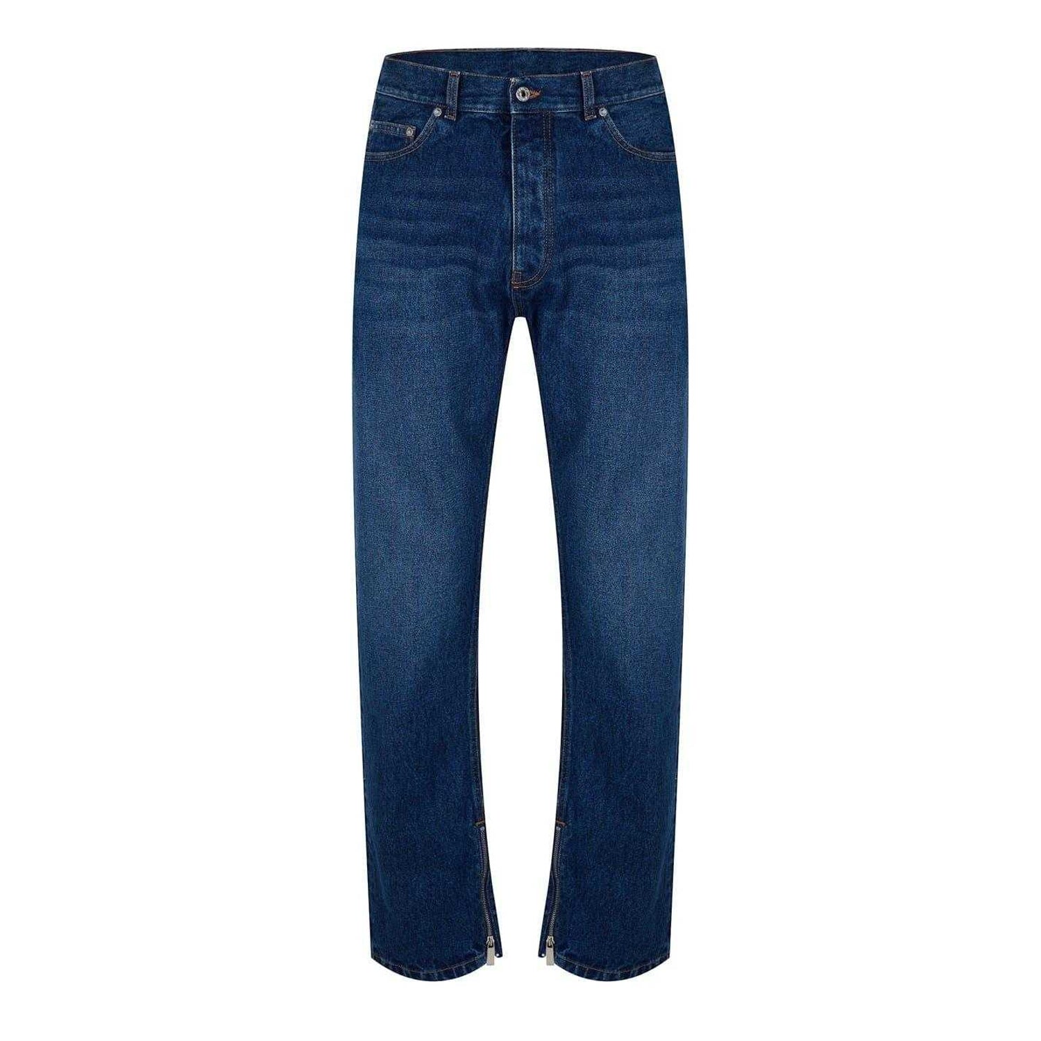 Blue - Front - Off White Mens Cotton Denim Jeans