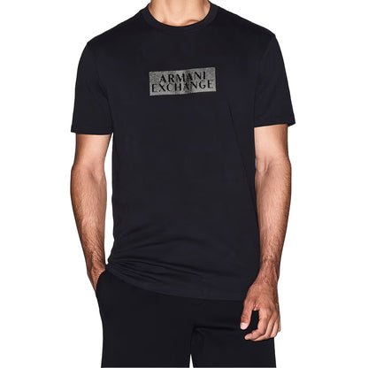 Black - Side - Armani Exchange Mens Logo T-Shirt