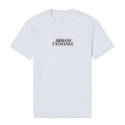 White-Gold - Front - Armani Exchange Mens Logo T-Shirt