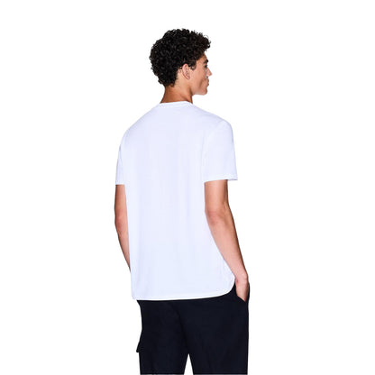 White-Gold - Back - Armani Exchange Mens Logo T-Shirt
