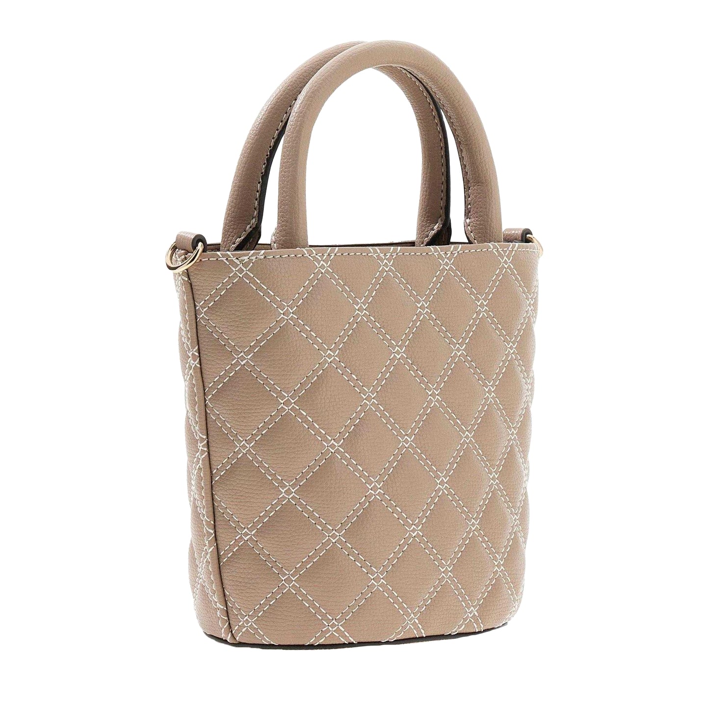 Dark Taupe - Back - Guess Womens-Ladies Giully Quilted Shoulder Bag
