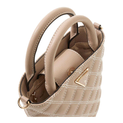 Dark Taupe - Side - Guess Womens-Ladies Giully Quilted Shoulder Bag