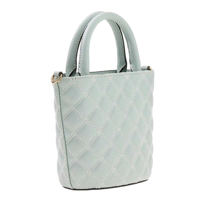 Mint - Back - Guess Womens-Ladies Giully Quilted Shoulder Bag