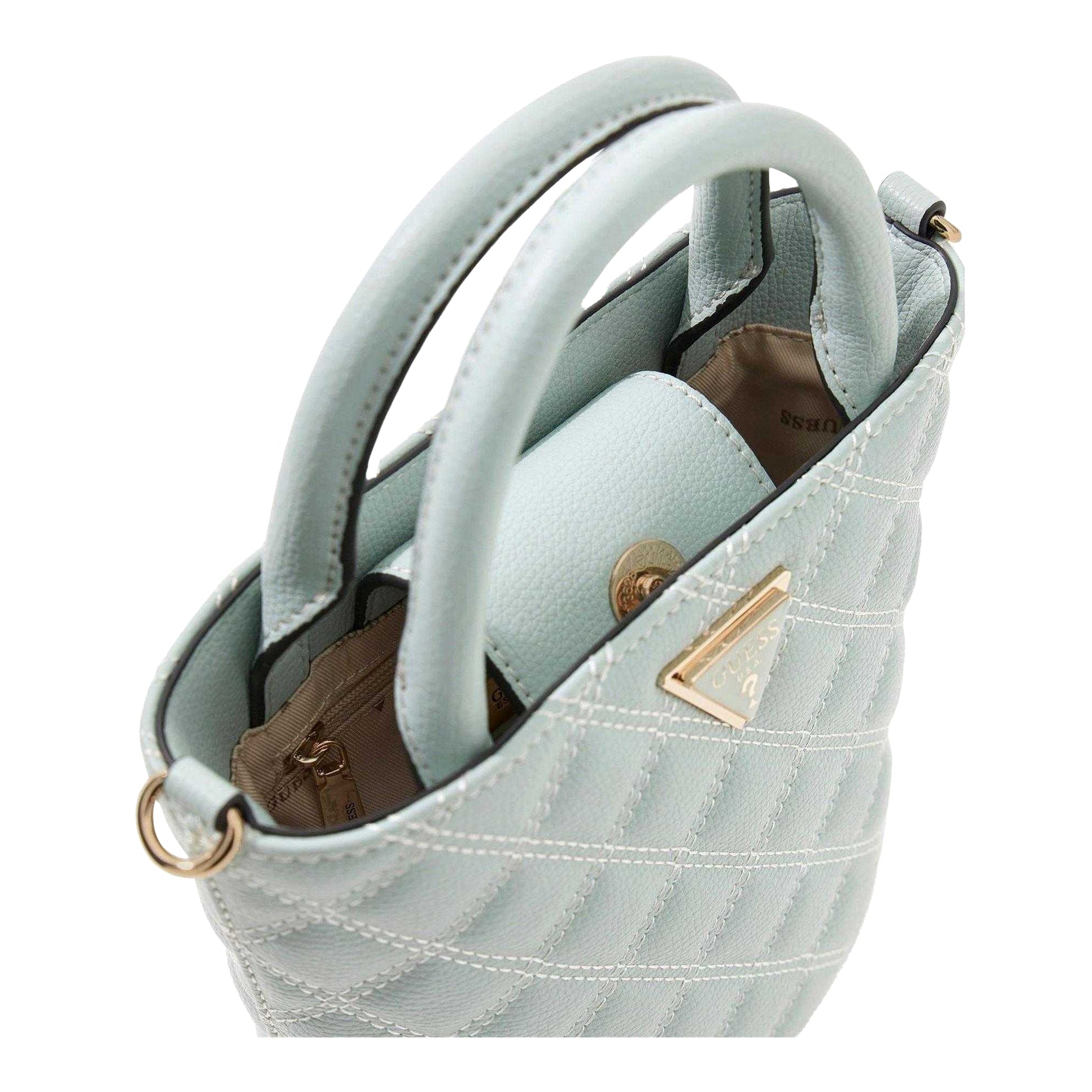 Mint - Side - Guess Womens-Ladies Giully Quilted Shoulder Bag