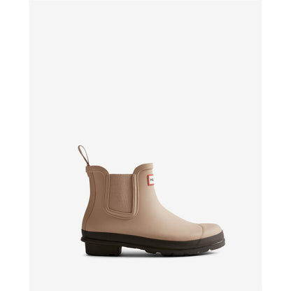 Chocolate Brown - Front - Hunter Womens-Ladies Original Waterproof Block Heel Chelsea Boots