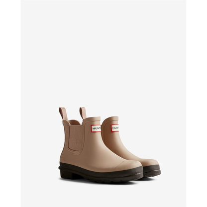 Chocolate Brown - Back - Hunter Womens-Ladies Original Waterproof Block Heel Chelsea Boots