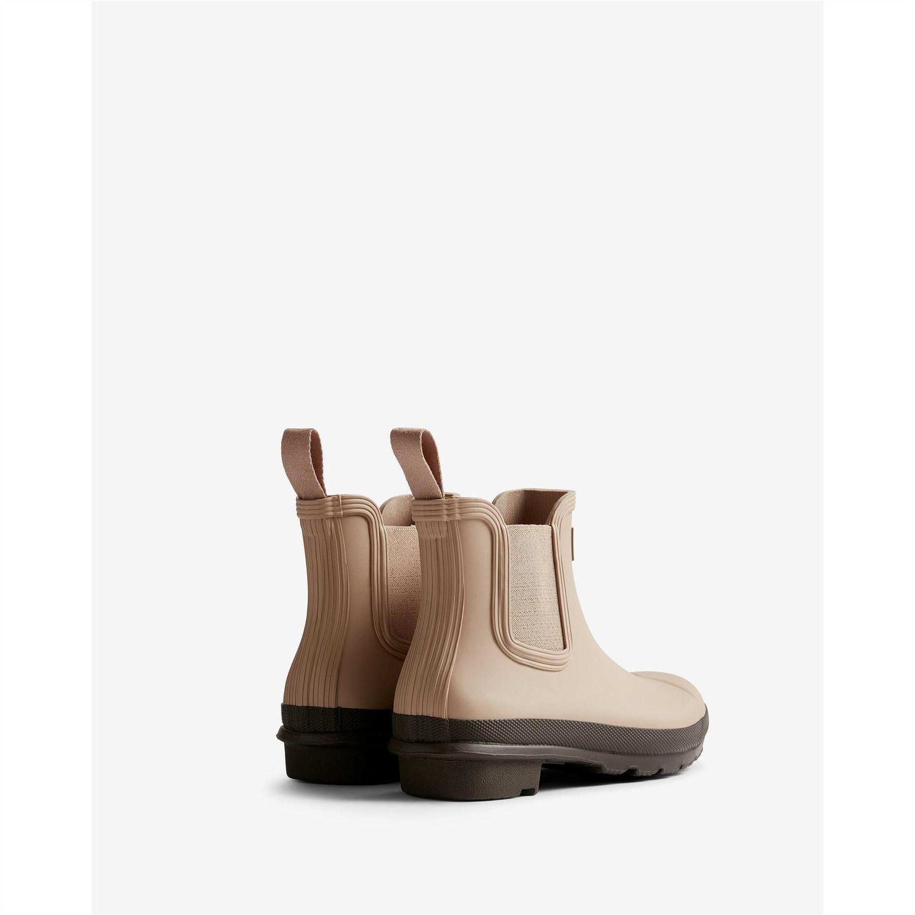 Chocolate Brown - Side - Hunter Womens-Ladies Original Waterproof Block Heel Chelsea Boots