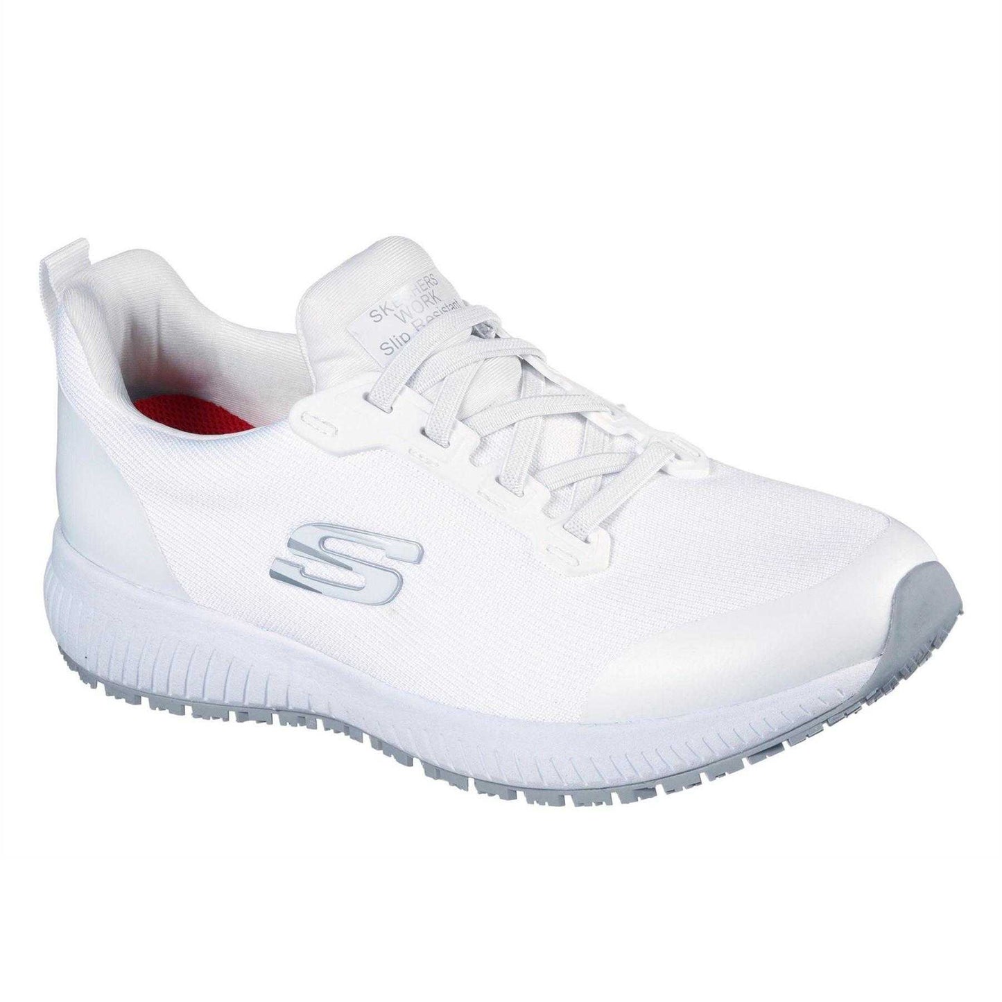 White - Front - Skechers Womens-Ladies Squad Shoes