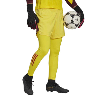 Yellow-Maroon - Lifestyle - Adidas Mens T23 3 Stripes Skinny Goalkeeping Base Layer Bottoms