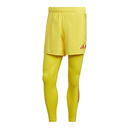Yellow-Maroon - Front - Adidas Mens T23 3 Stripes Skinny Goalkeeping Base Layer Bottoms