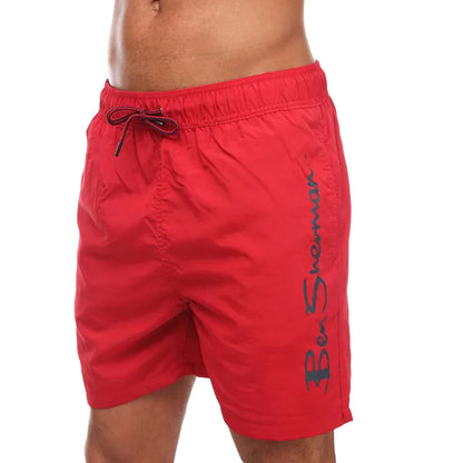 Red - Front - Ben Sherman Mens Boulders Beach Swim Shorts