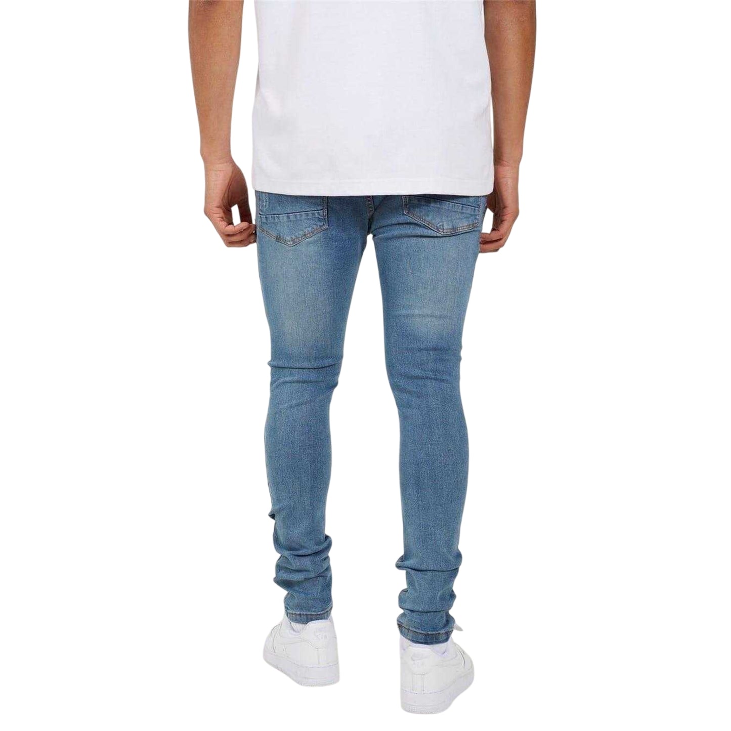 Blue - Back - Brave Soul Mens Denim Skinny Jeans