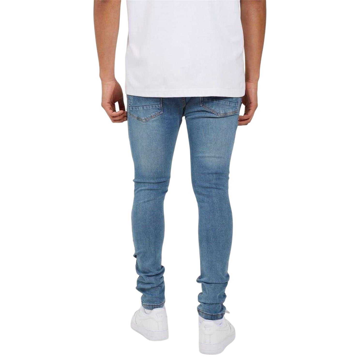 Blue - Back - Brave Soul Mens Denim Skinny Jeans