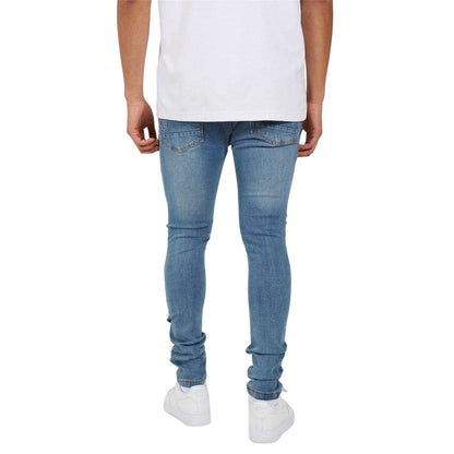 Blue - Back - Brave Soul Mens Denim Skinny Jeans