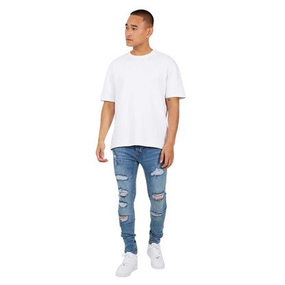Blue - Side - Brave Soul Mens Denim Skinny Jeans