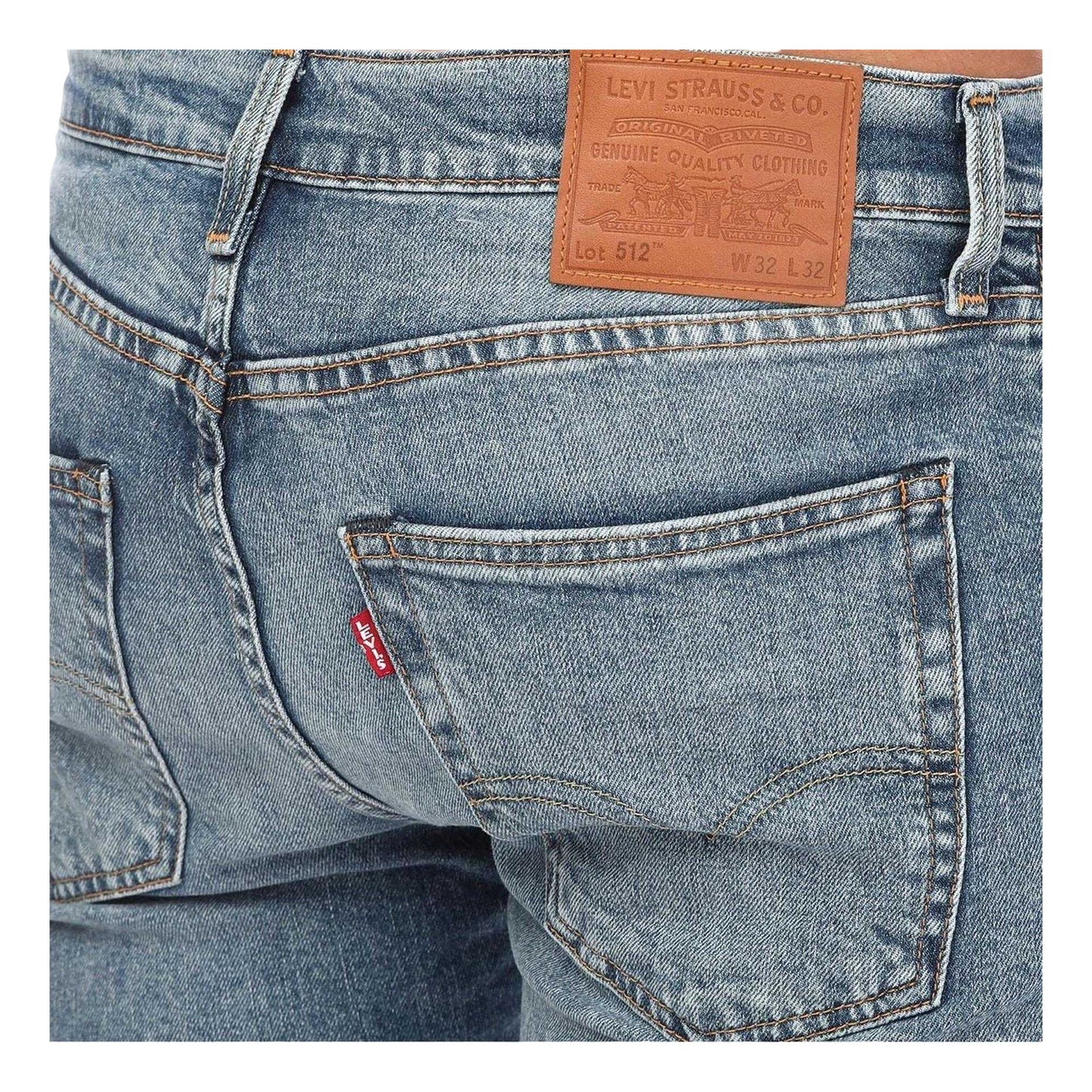 Blue - Side - Levis Mens 512 Denim Slim Jeans