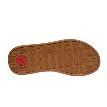 White - Pack Shot - FitFlop Womens-Ladies Leather Flatform Sliders