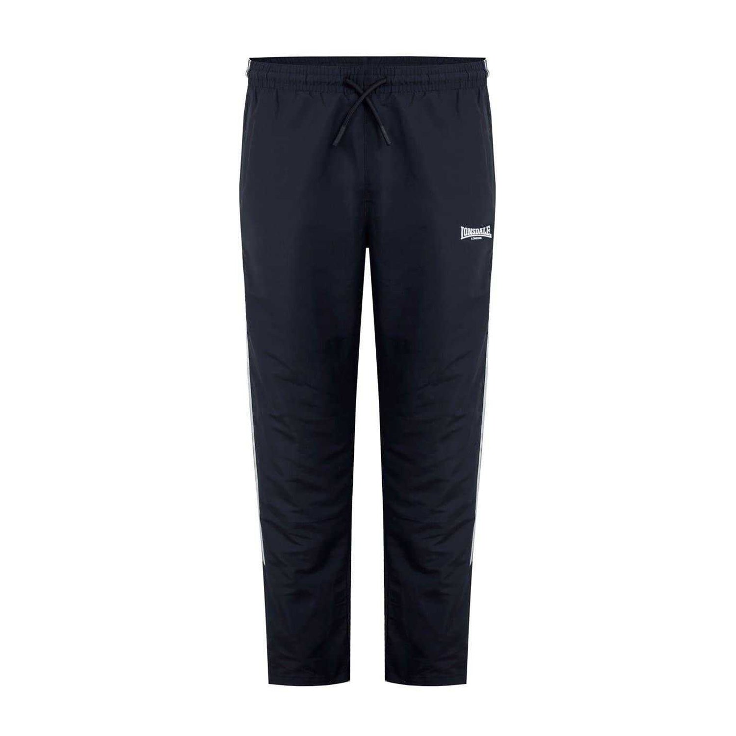 Black - Front - Lonsdale Mens Twin Stripe Tracksuit Bottoms