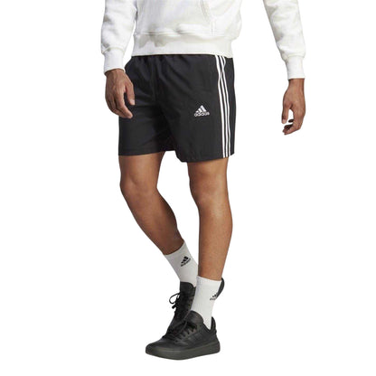 Black-White - Side - Adidas Mens 3 Stripes Shorts