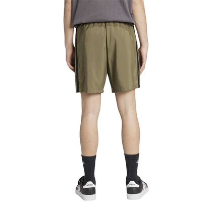 Khaki-White - Back - Adidas Mens 3 Stripes Shorts