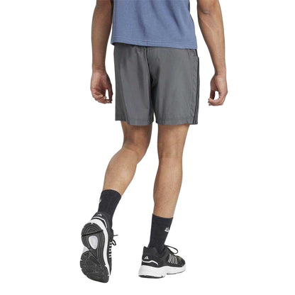 Medium Grey-Black - Back - Adidas Mens 3 Stripes Shorts