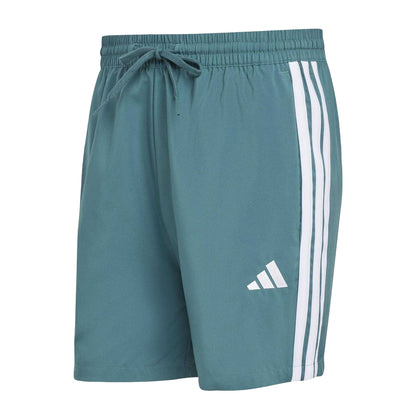 Teal - Front - Adidas Mens 3 Stripes Shorts