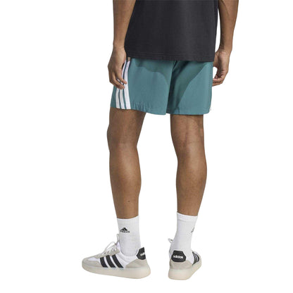 Teal - Back - Adidas Mens 3 Stripes Shorts