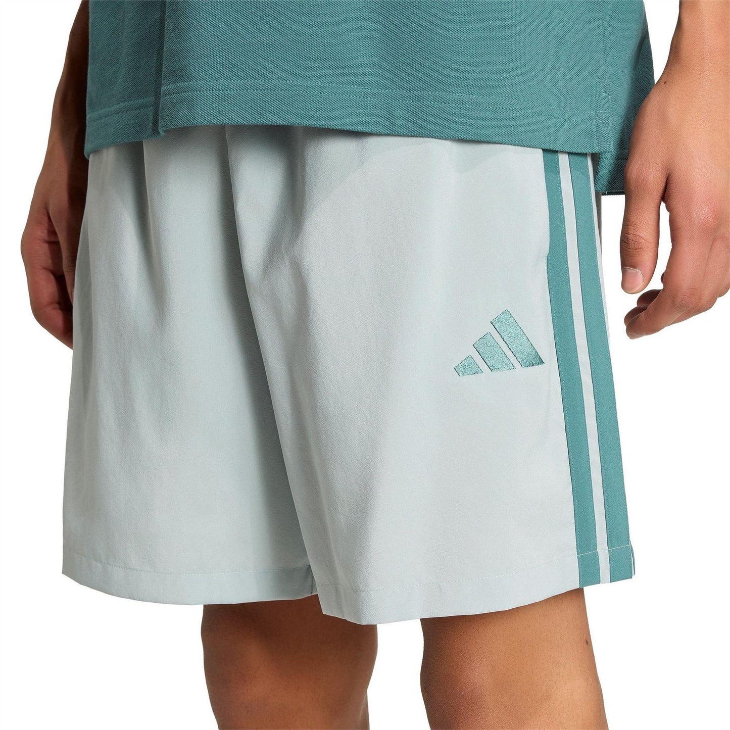 Sage-Teal - Lifestyle - Adidas Mens 3 Stripes Shorts