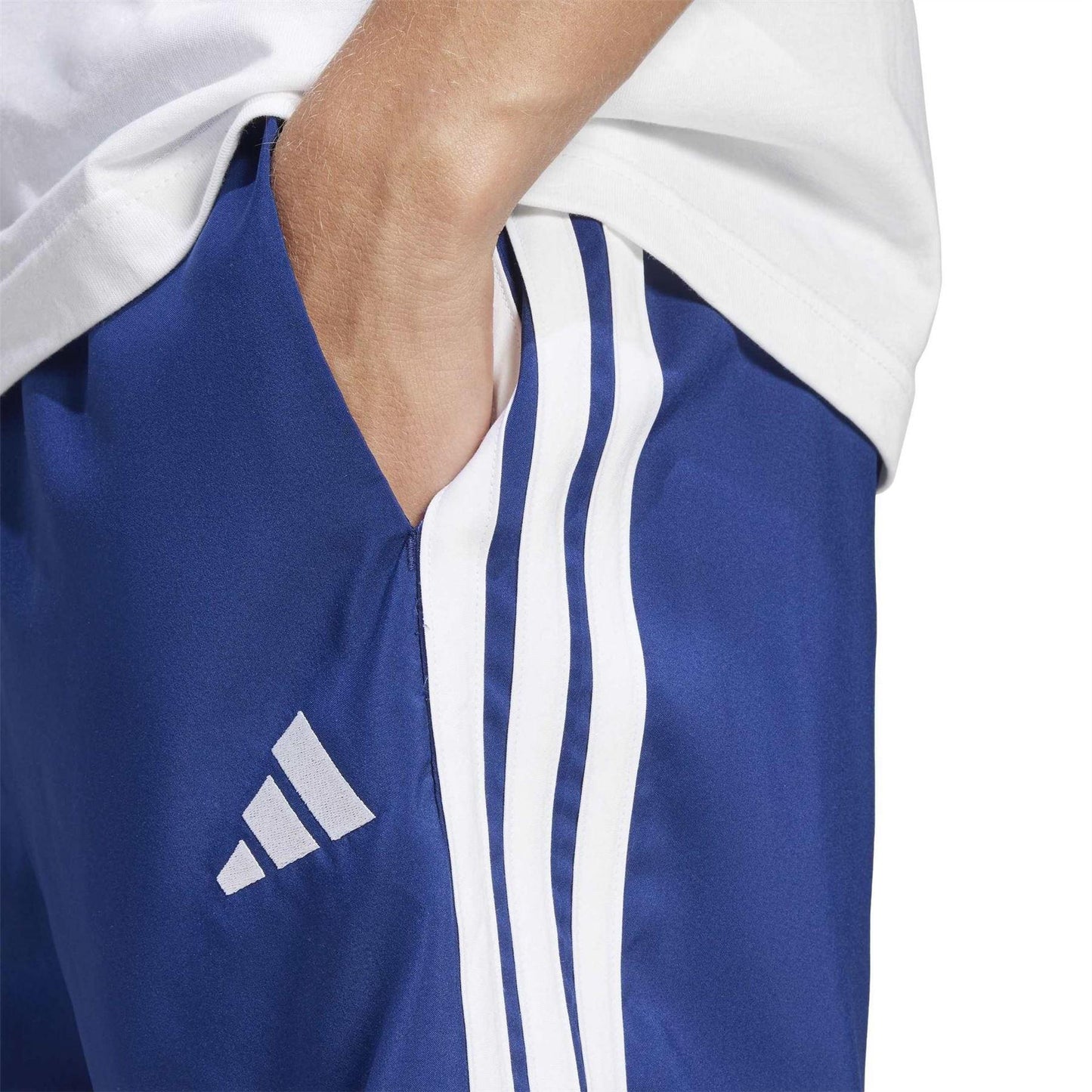 Dark Blue-White - Side - Adidas Mens 3 Stripes Shorts