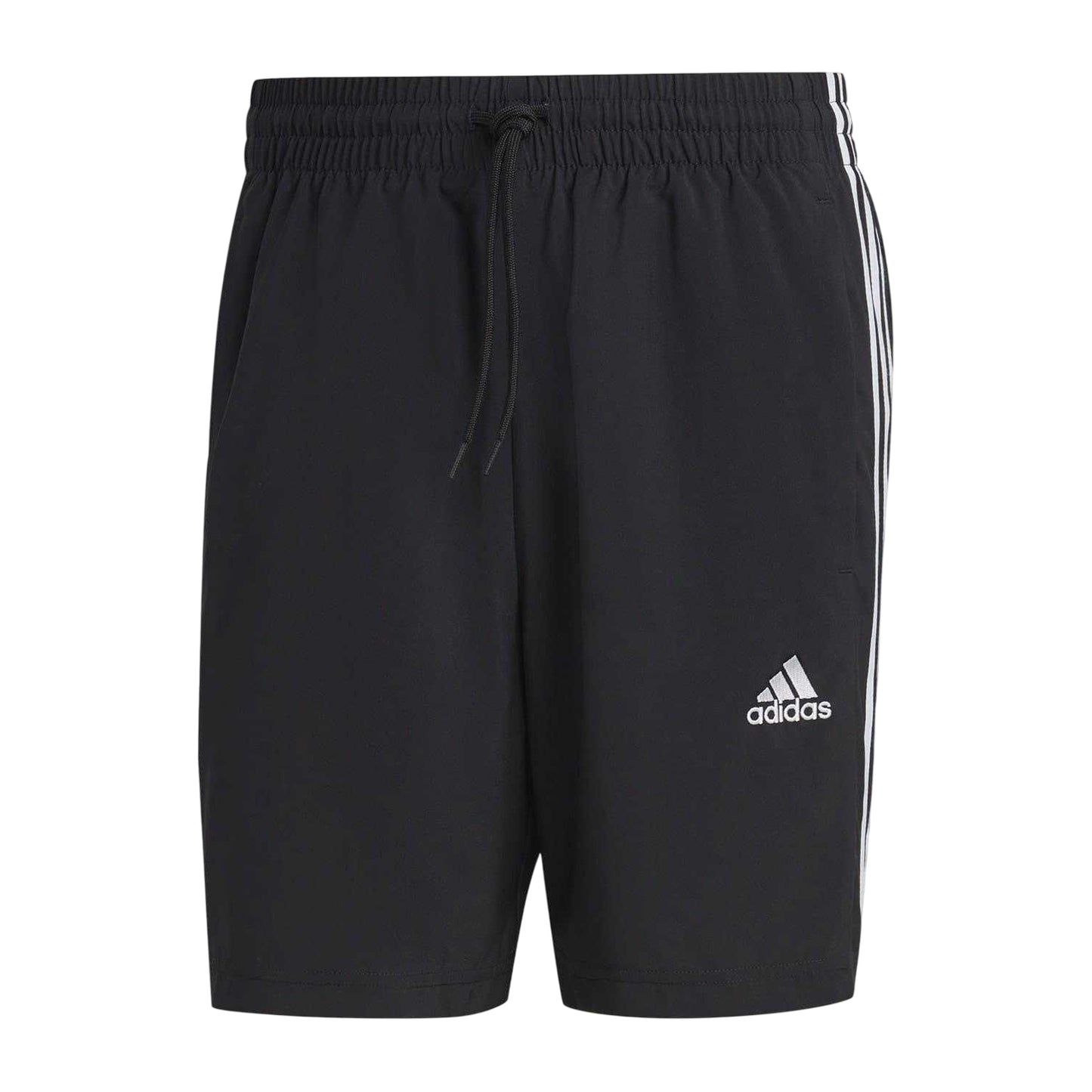Black-White - Front - Adidas Mens 3 Stripes Shorts